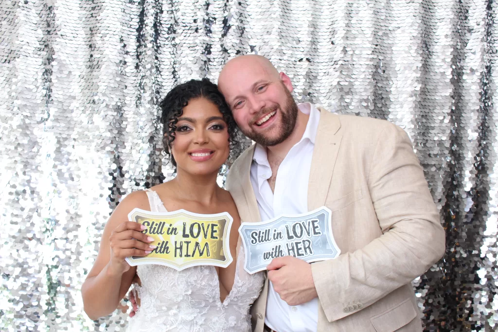 Bride and Groom in Photo Booth